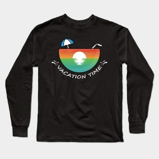 Vintage Sunset Coconut Beach Long Sleeve T-Shirt